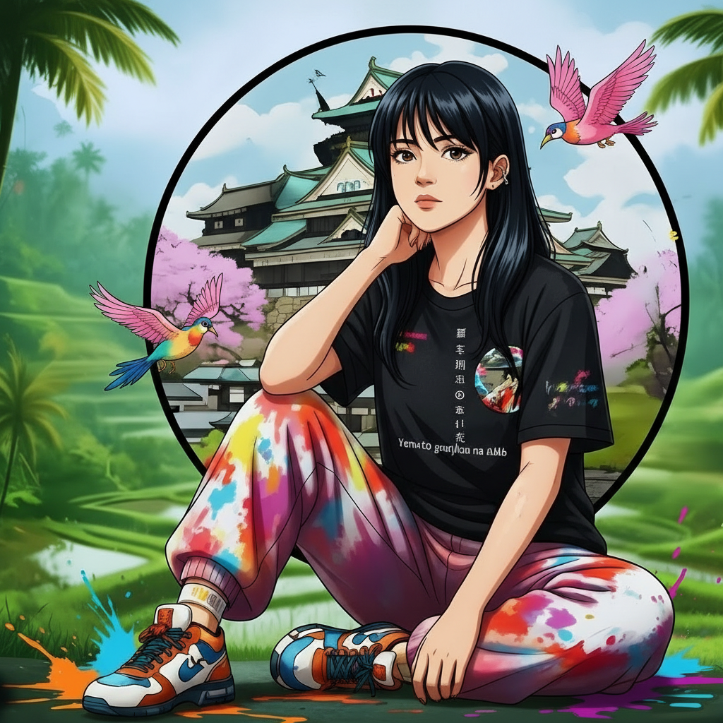 Between Dreams and Reality T-Shirt — Japanese Kanji Streetwear, Oriental Aesthetic Unisex Tee