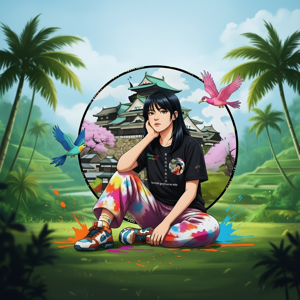 Between Dreams and Reality T-Shirt — Japanese Kanji Streetwear, Oriental Aesthetic Unisex Tee