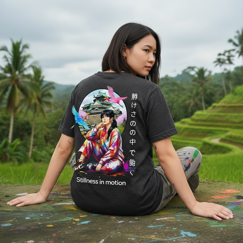 Between Dreams and Reality T-Shirt — Japanese Kanji Streetwear, Oriental Aesthetic Unisex Tee