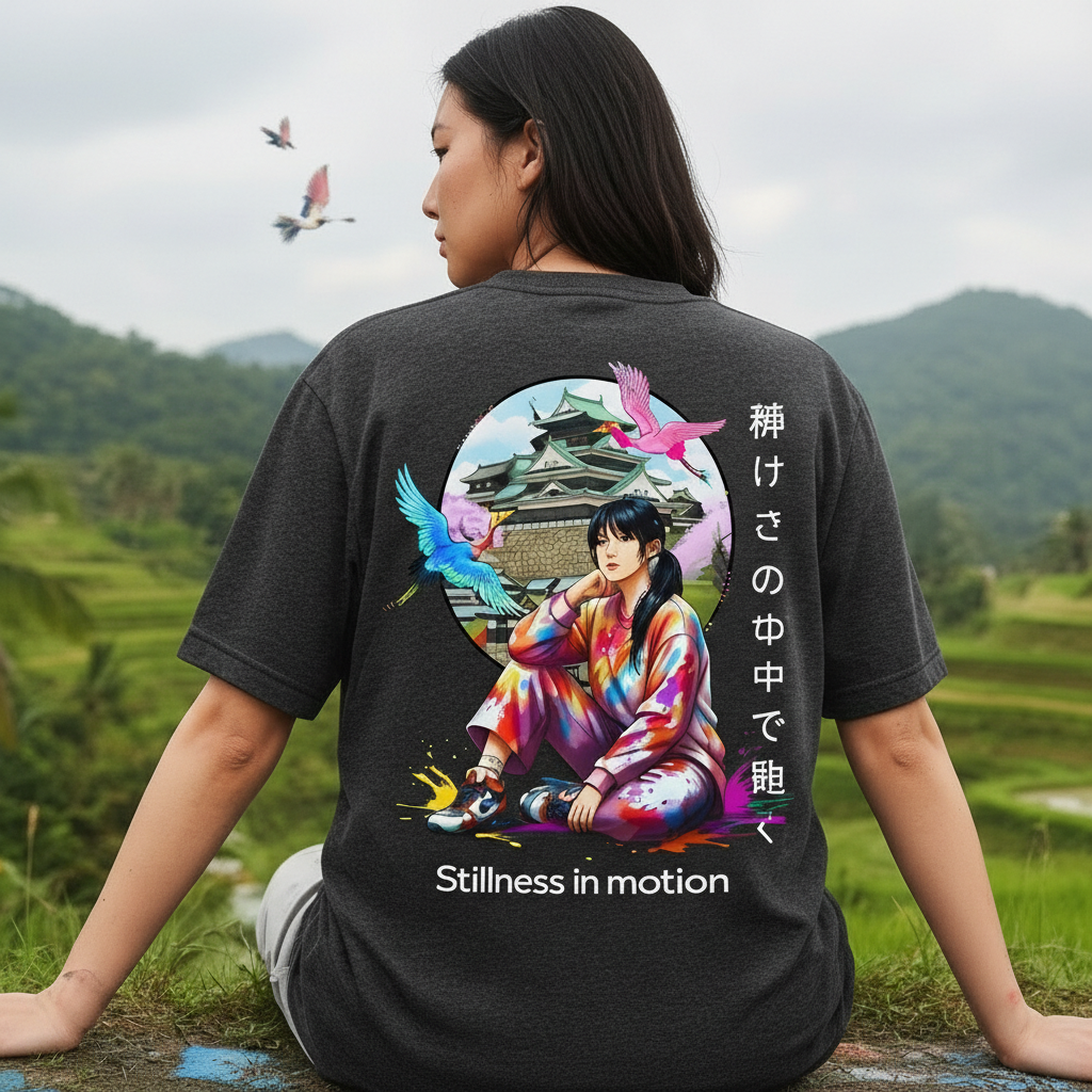 Between Dreams and Reality T-Shirt — Japanese Kanji Streetwear, Oriental Aesthetic Unisex Tee