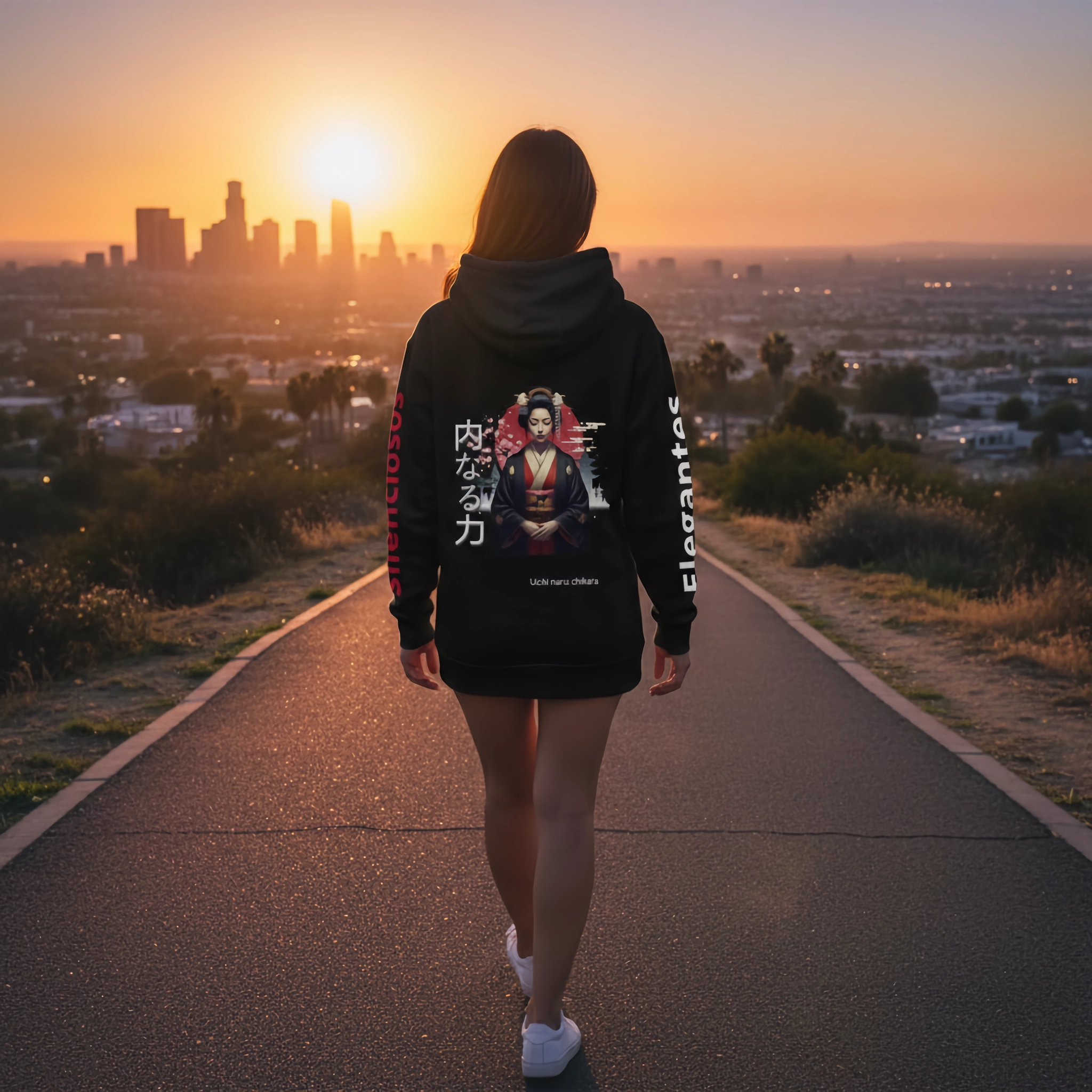 Sudadera Negra “Rin” 凛 — Dignidad Elegante | Streetwear Japonés Premium