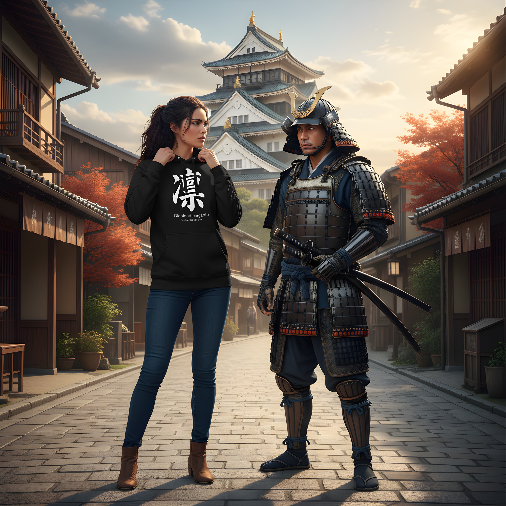 Sudadera Negra “Rin” 凛 — Dignidad Elegante | Streetwear Japonés Premium