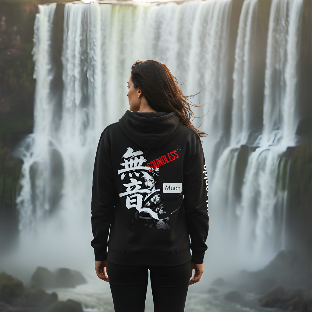 Sudadera Negra “無音” – Sin Sonido | Streetwear Japonés Minimalista Premium