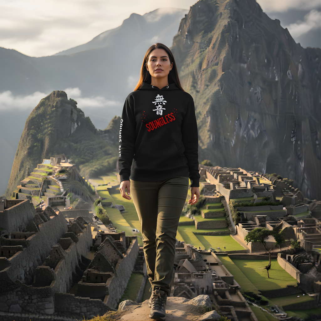 Sudadera Negra “無音” – Sin Sonido | Streetwear Japonés Minimalista Premium