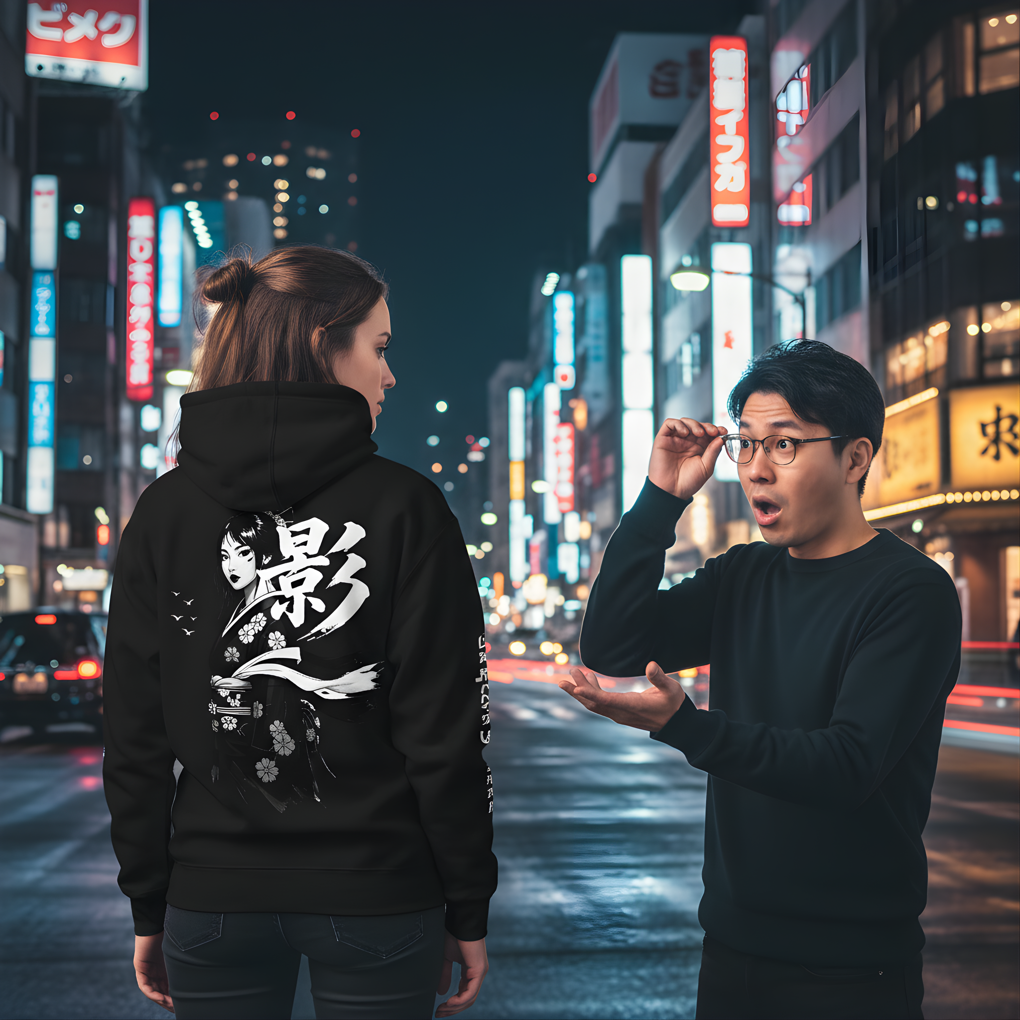 Sudadera Negra Premium 影  – Sombra Minimalista Japonesa | Streetwear Elegante Unisex