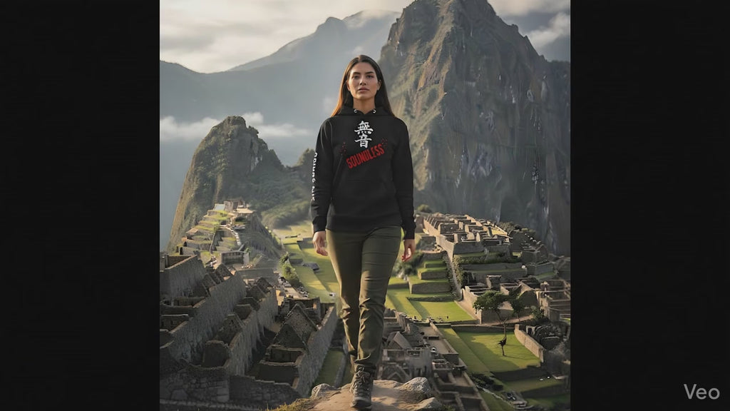 Sudadera Negra “無音” – Sin Sonido | Streetwear Japonés Minimalista Premium